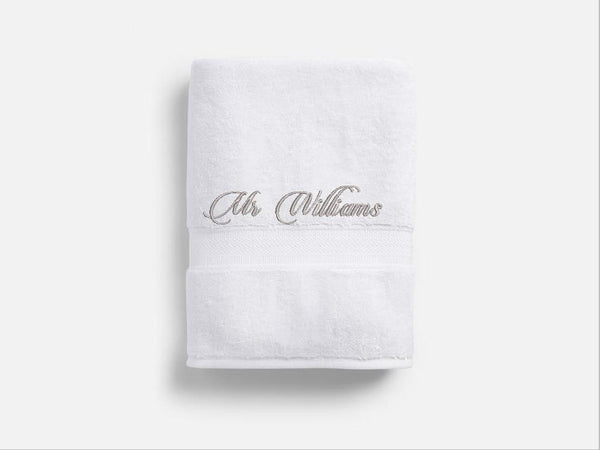 Embroidered personalised Mr Mrs Bride Groom Wedding Bath Towel gift